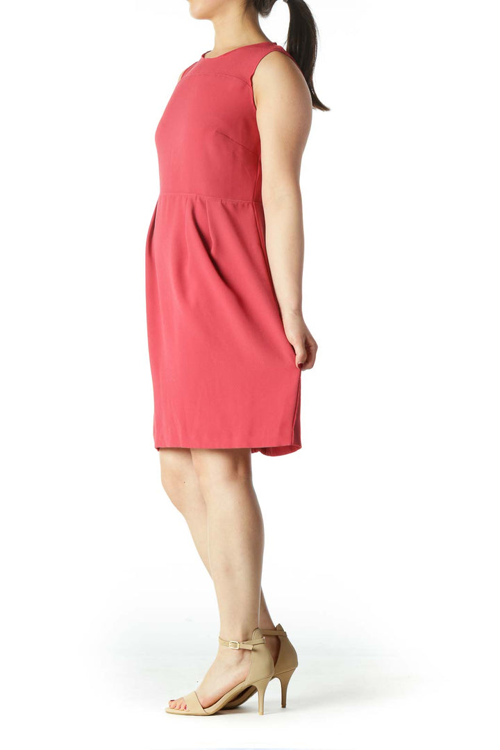 Pink A-Line Sleeveless Dress