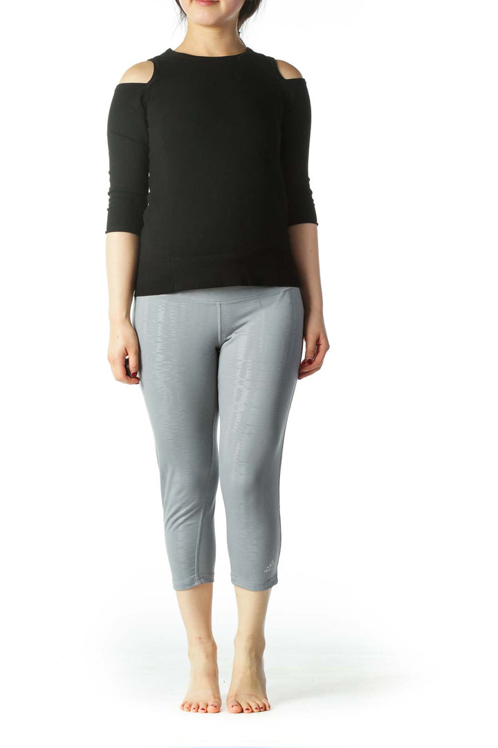 Gray Mid Rise Capri Pant