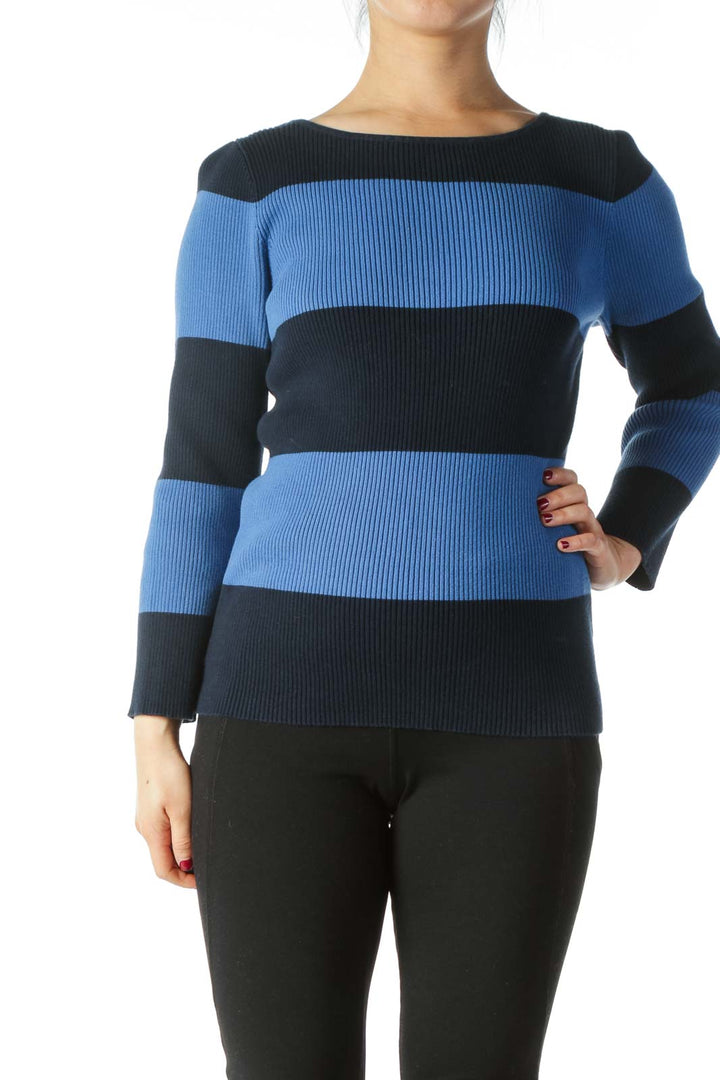 Blue and Navy Striped Sweater