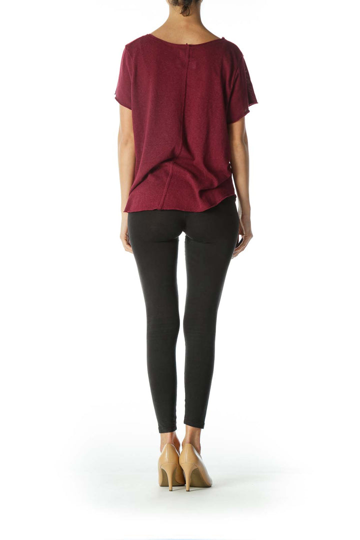 Burgundy Short Sleeve Knit Shirt