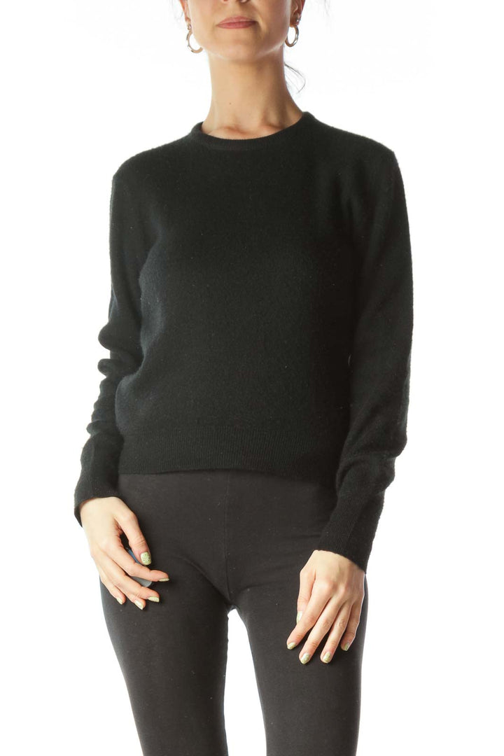 Black Round Neck Long Sleeve Sweater