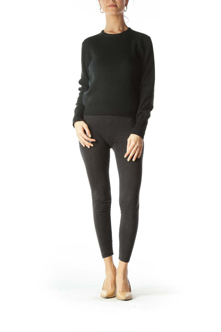 Black Round Neck Long Sleeve Sweater