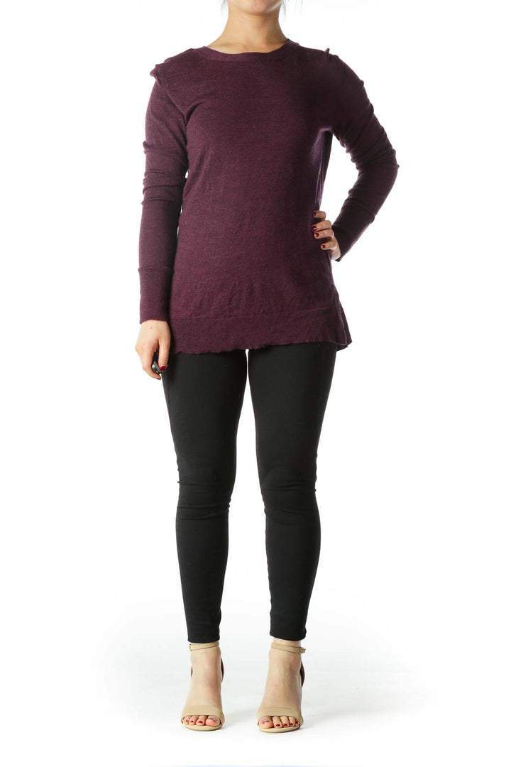 Purple 100% Extra Fine Wool Sweater