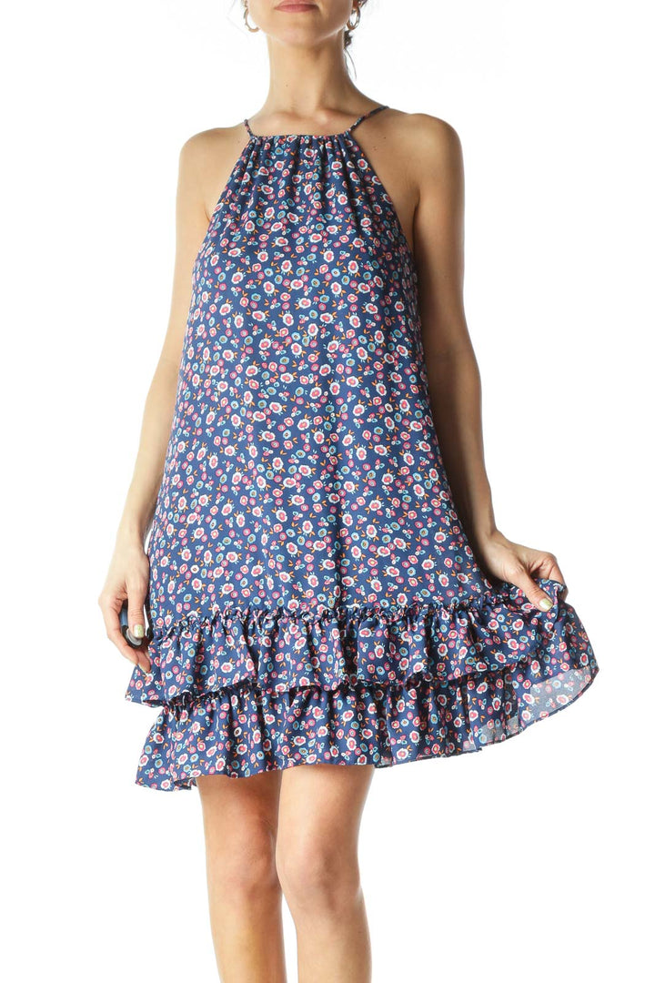 Blue and Pink Floral Dress