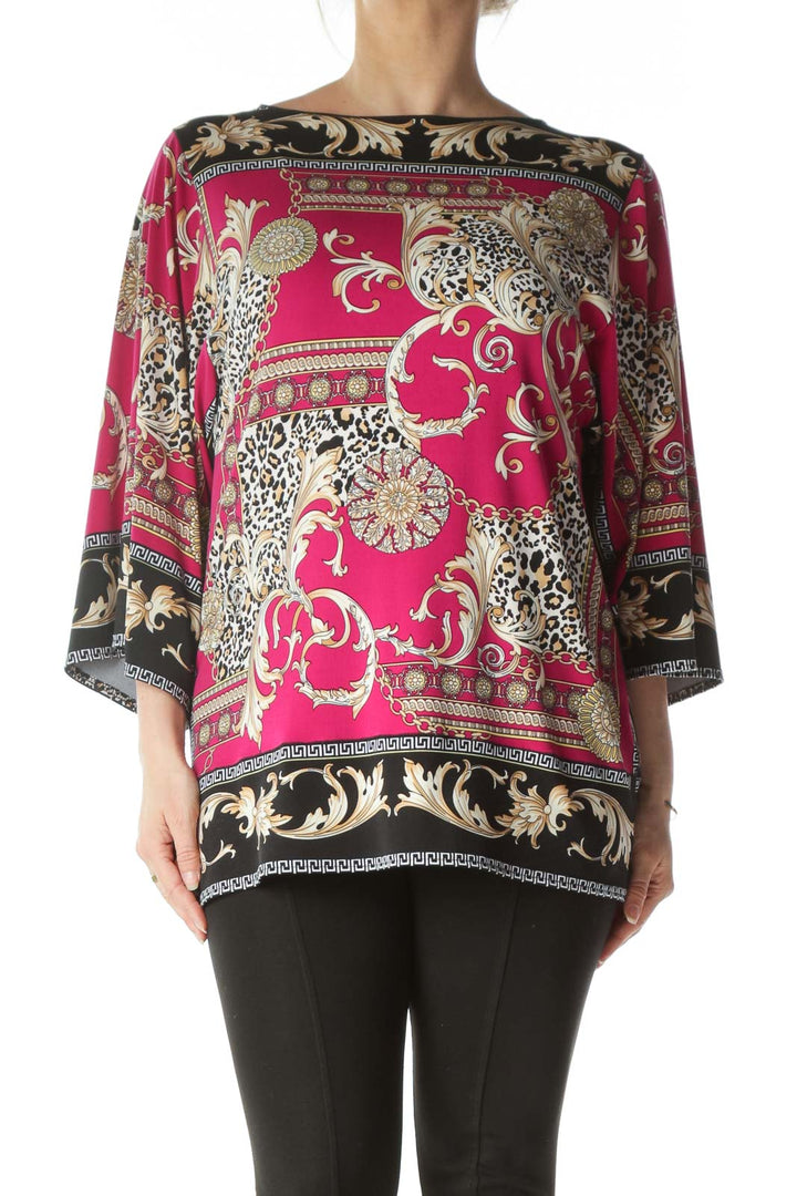 Pink Printed Bell Sleeve