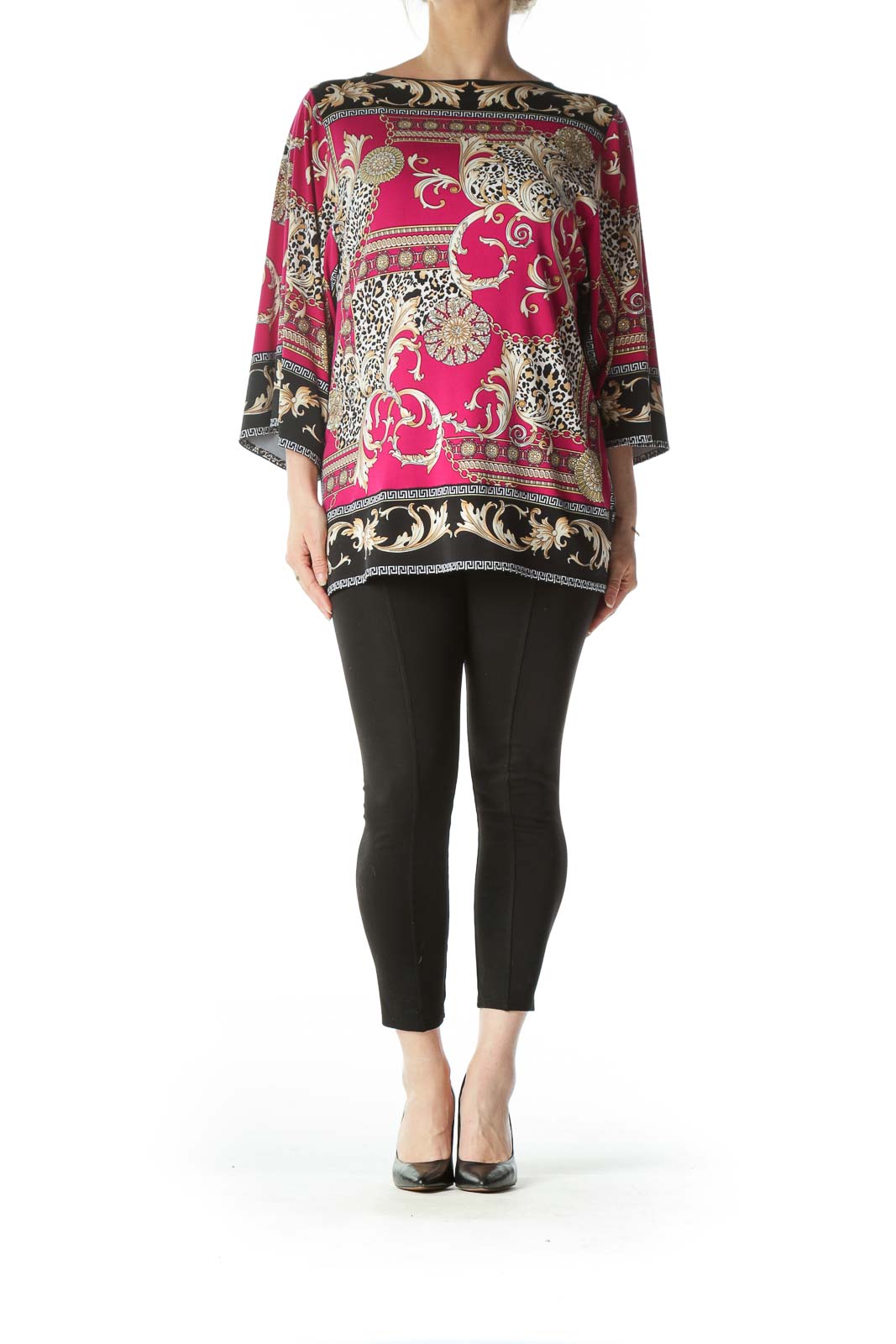 Pink Printed Bell Sleeve