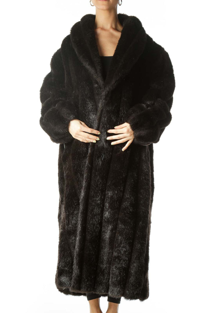 Black Long Faux-Fur Coat