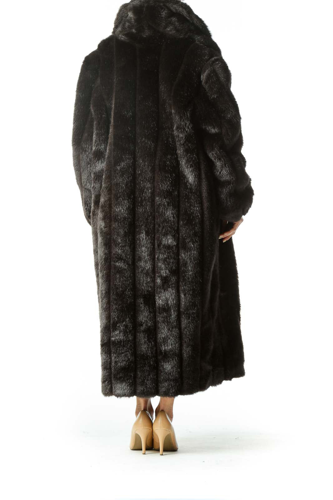 Black Long Faux-Fur Coat