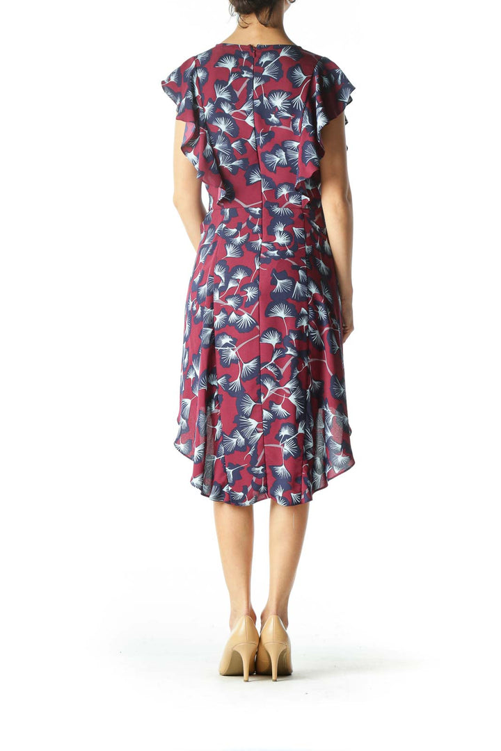 Burgundy Floral Day Dress