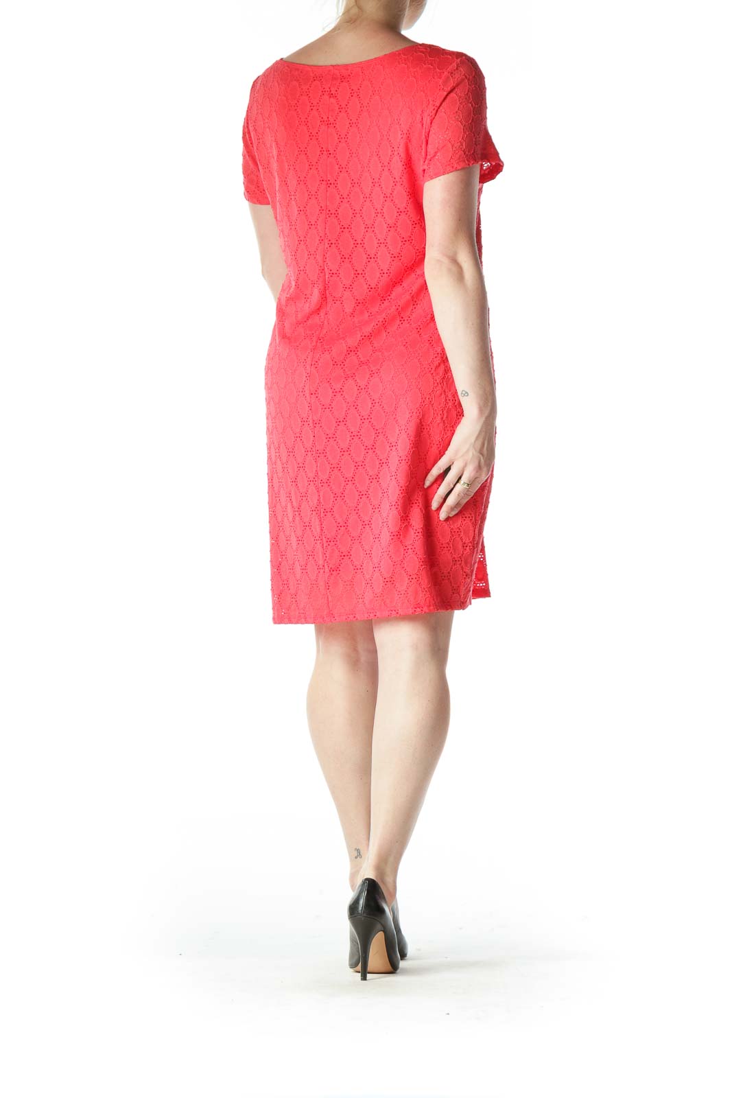 Pink Embossed T-Shirt Dress