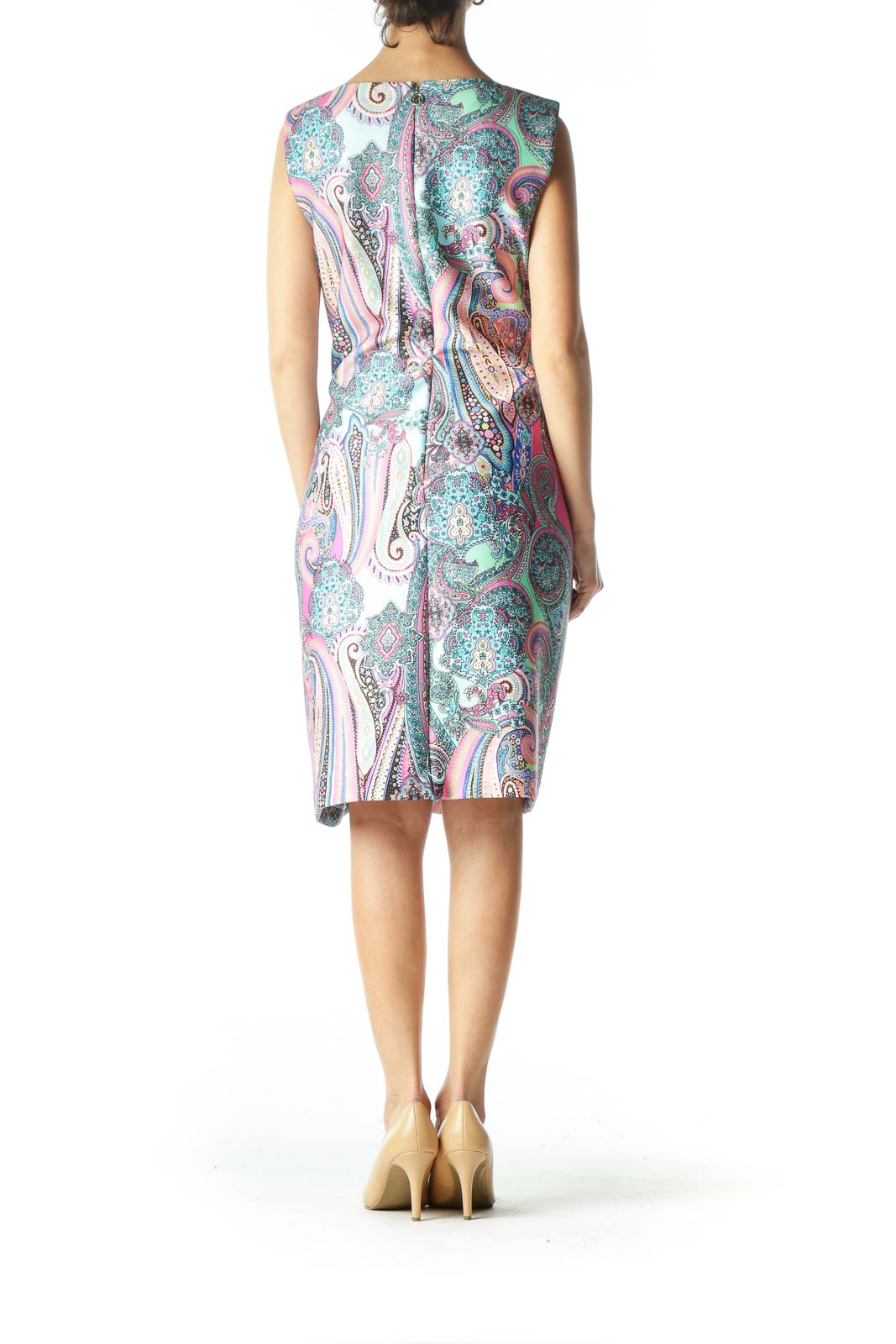 Multicolor Paisley Structured Work Dress