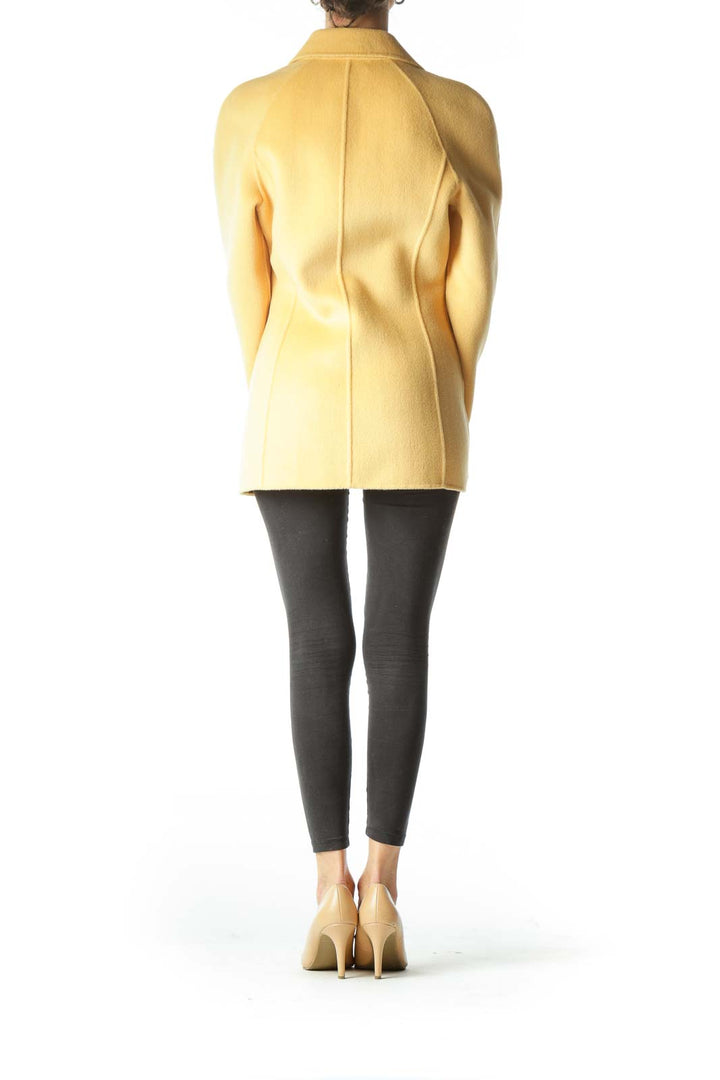 Yellow New Single Layer Wool Blend Coat