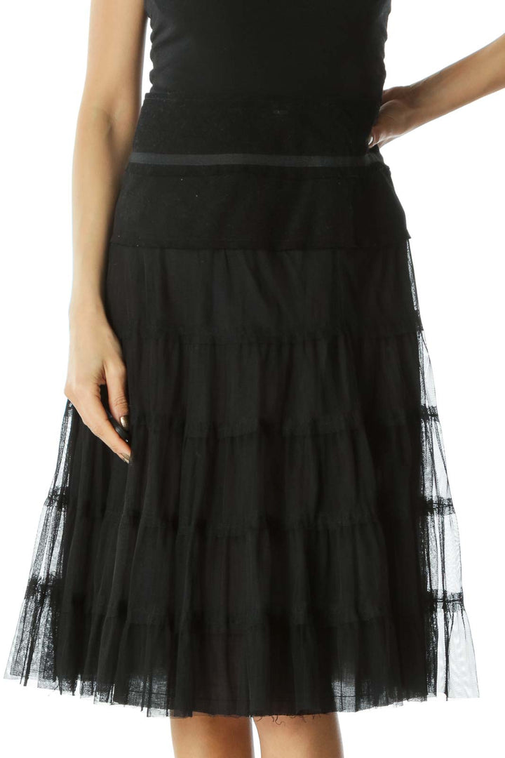 Black Lace A-line Skirt