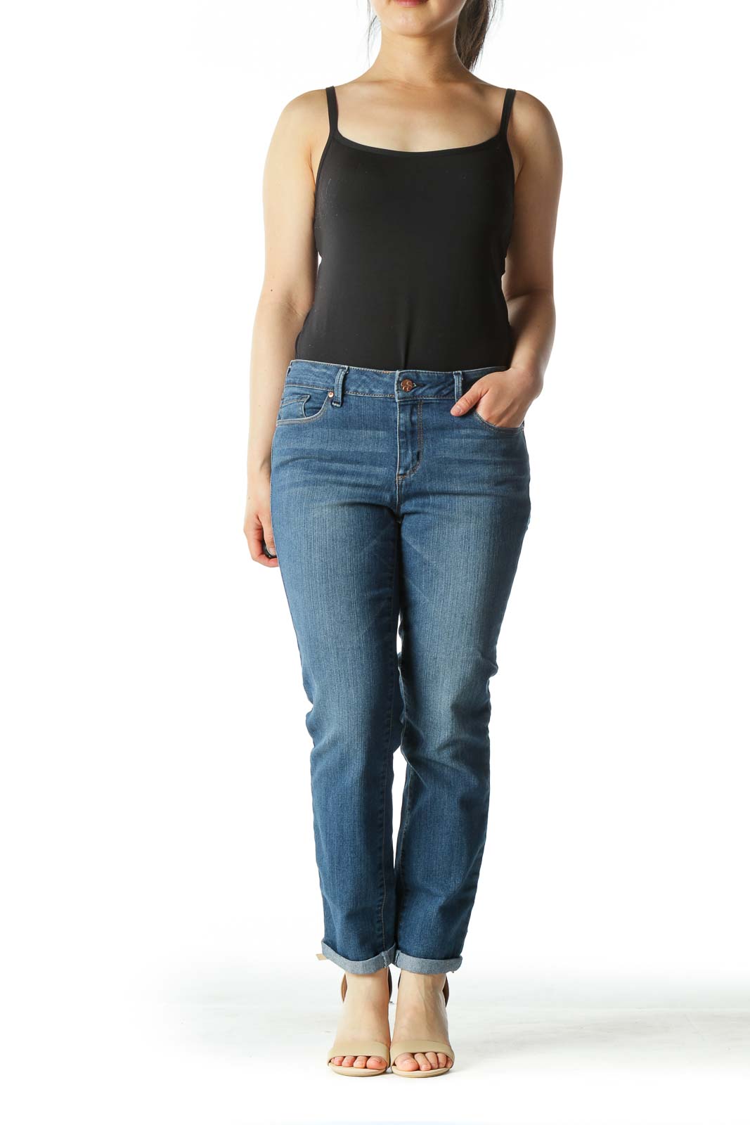 Blue Medium Wash Skinny Denim Jeans