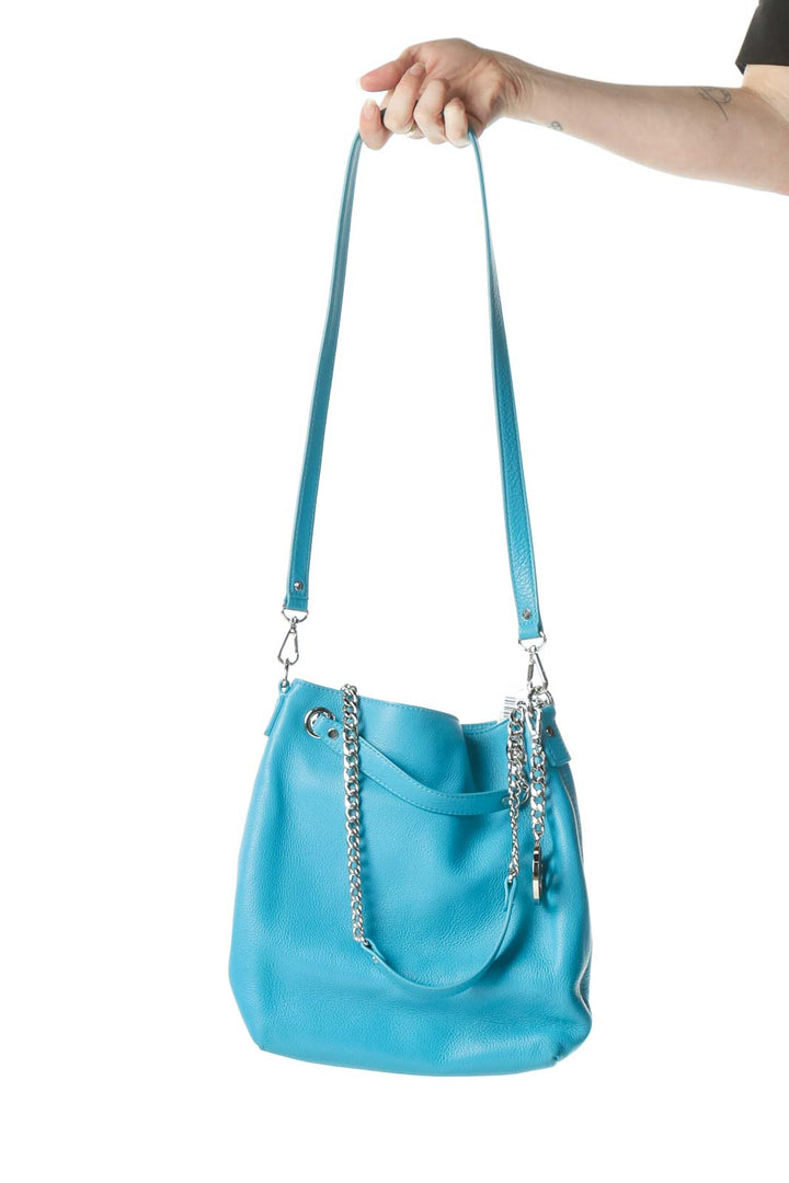 Teal Blue Shoulder Chain Bag