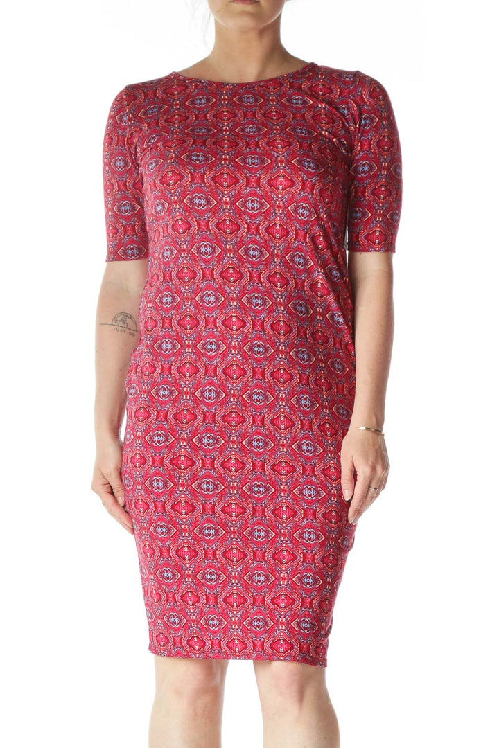 Multicolored Geometric Print Day Dress