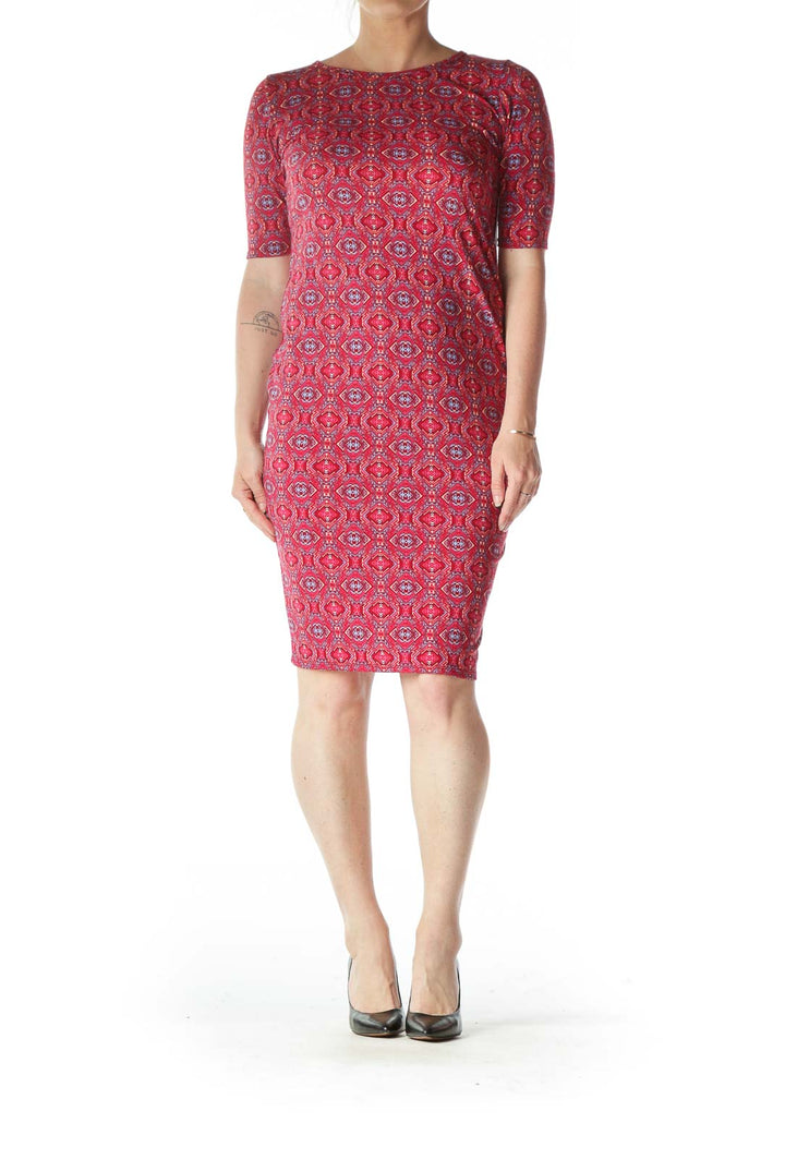 Multicolored Geometric Print Day Dress