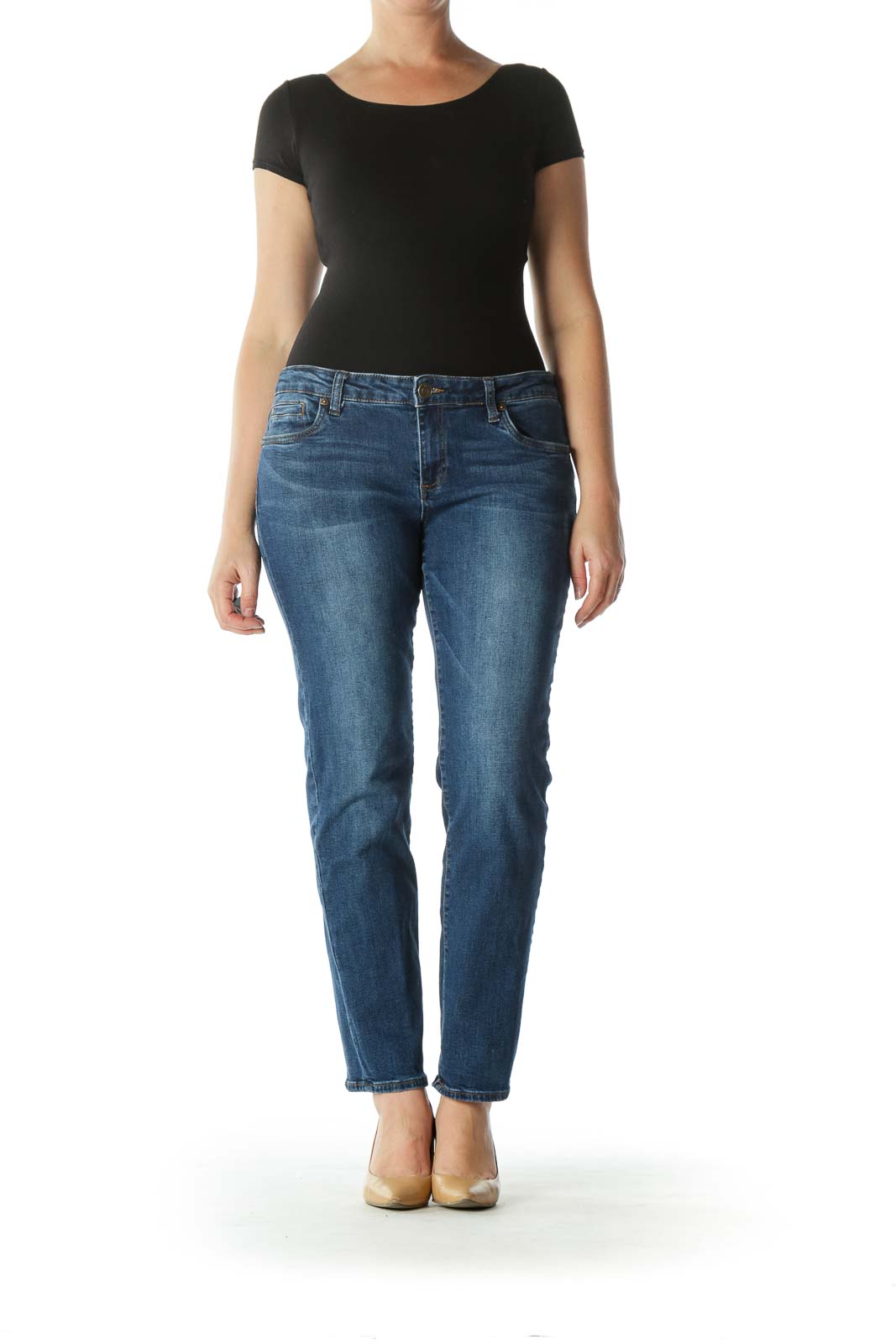 Blue Medium Washed Denim Skinny Jeans