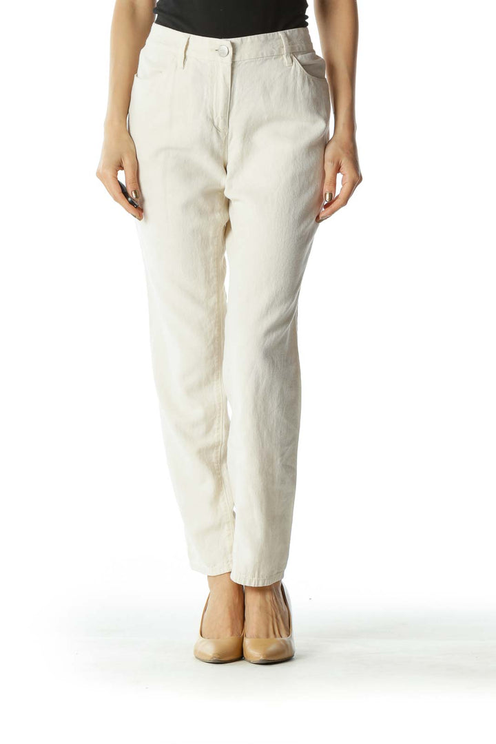 Beige Slim-Fit Pant