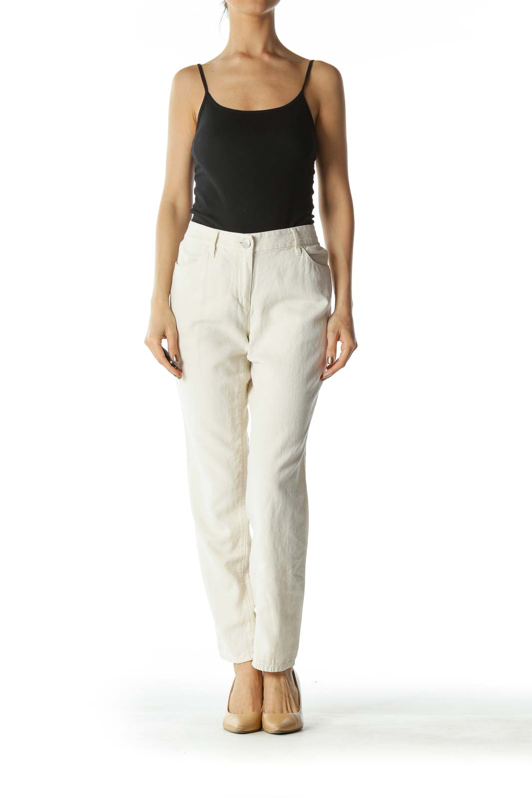 Beige Slim-Fit Pant