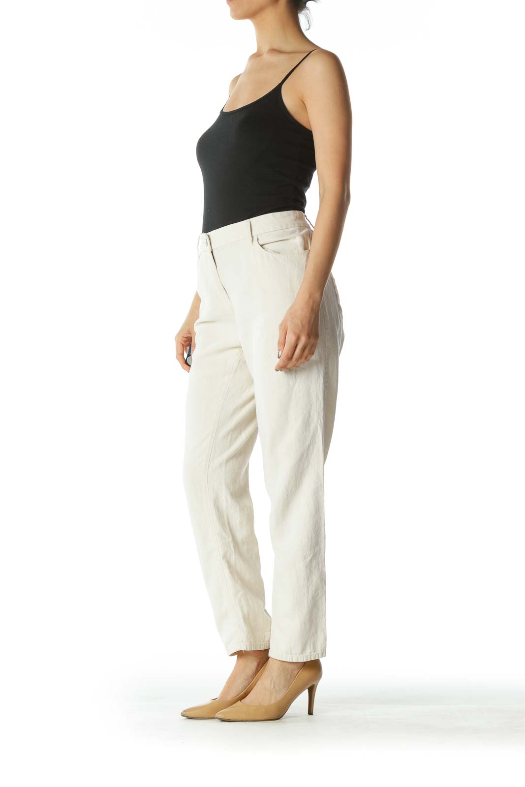 Beige Slim-Fit Pant