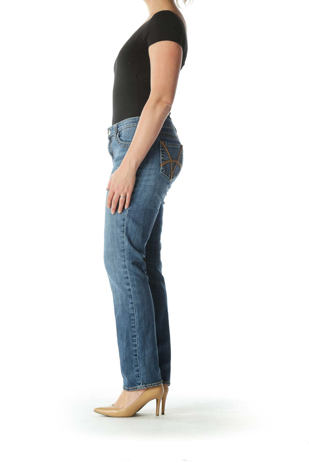 Blue Medium Wash Denim Skinny Jeans