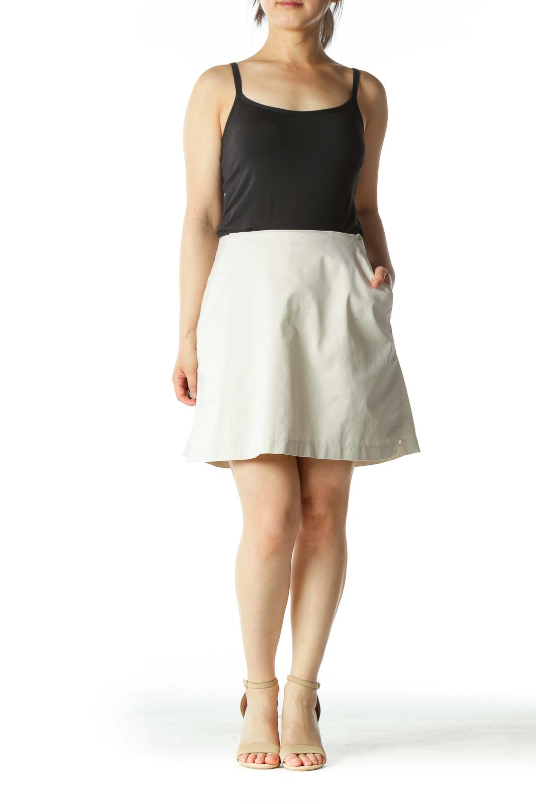 Beige Tennis Skirt with Shorts