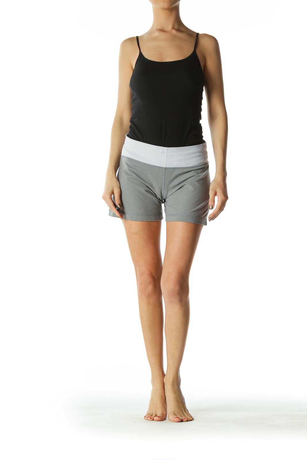 Gray Stretch Activewear Shorts