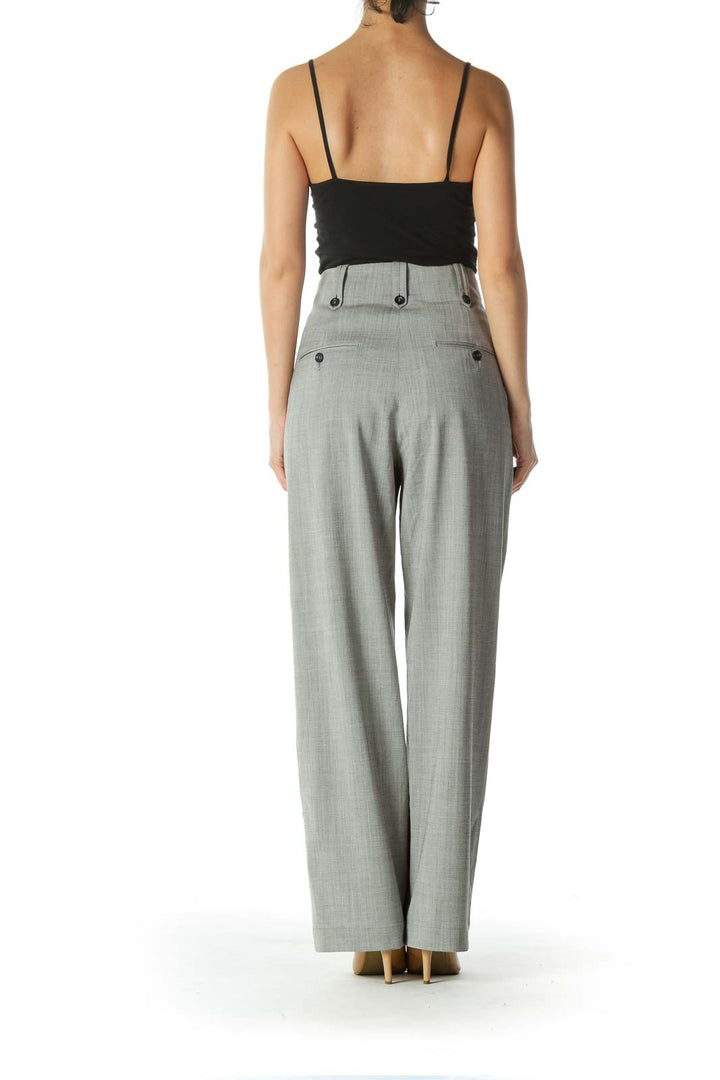 Gray High Waisted Wide Leg Pant