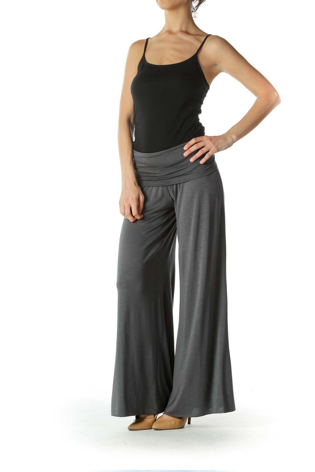 Gray Gaucho High Waisted Pant