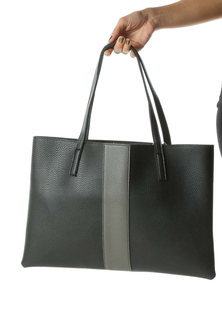 Black and Gray Color Block Light-Weight Shoulder Bag