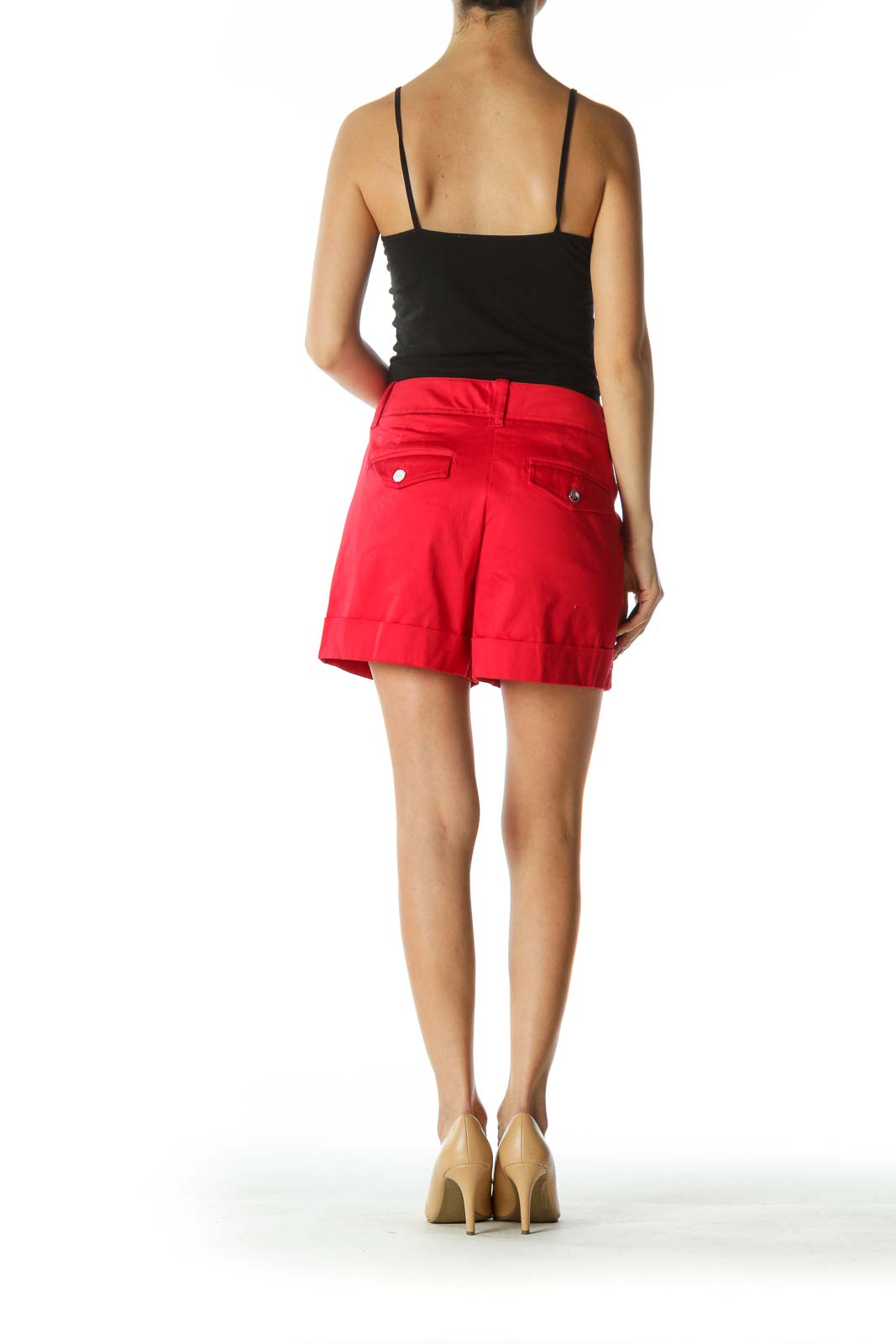 Red High-Waisted Shorts