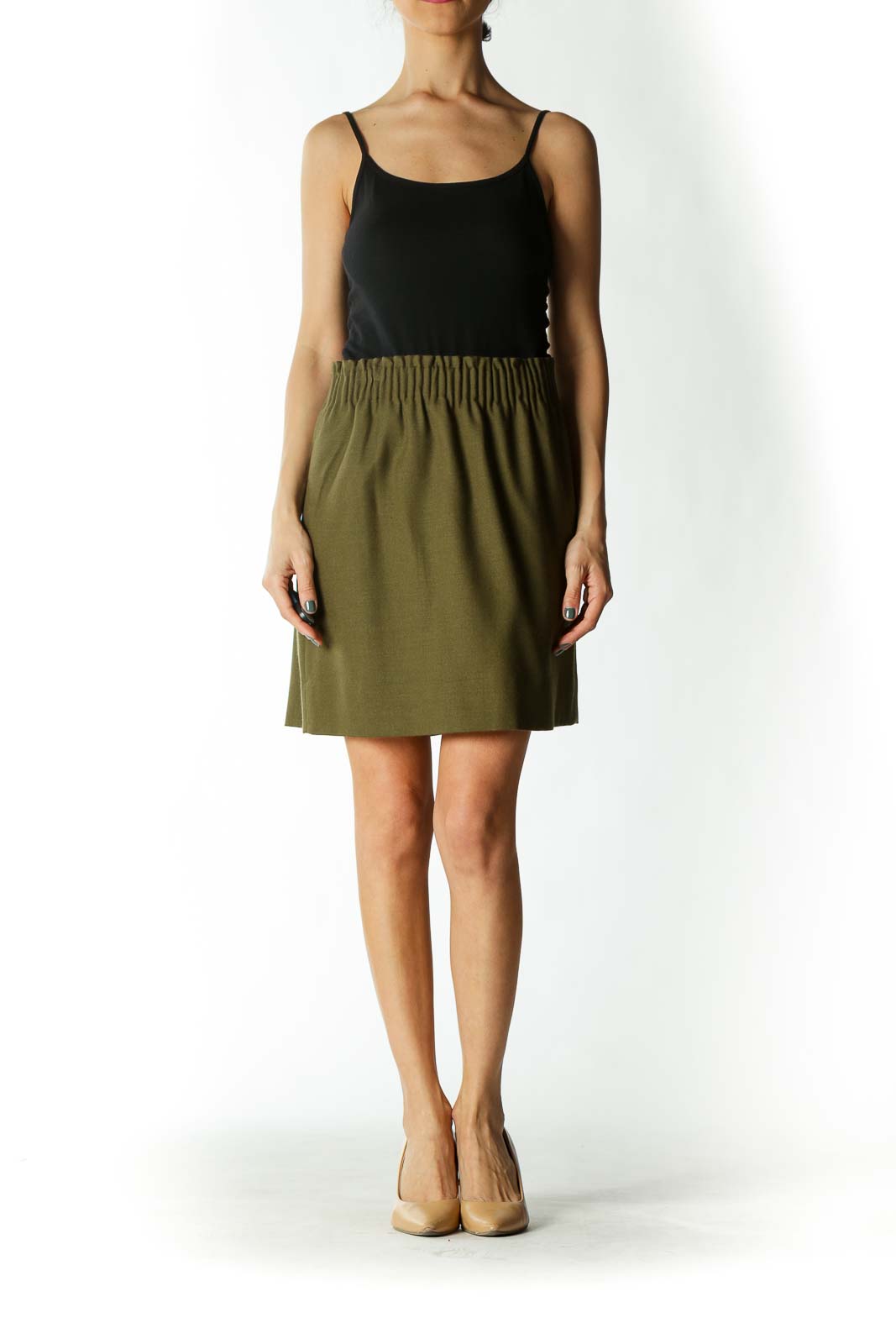 Green A-Line Mini Skirt