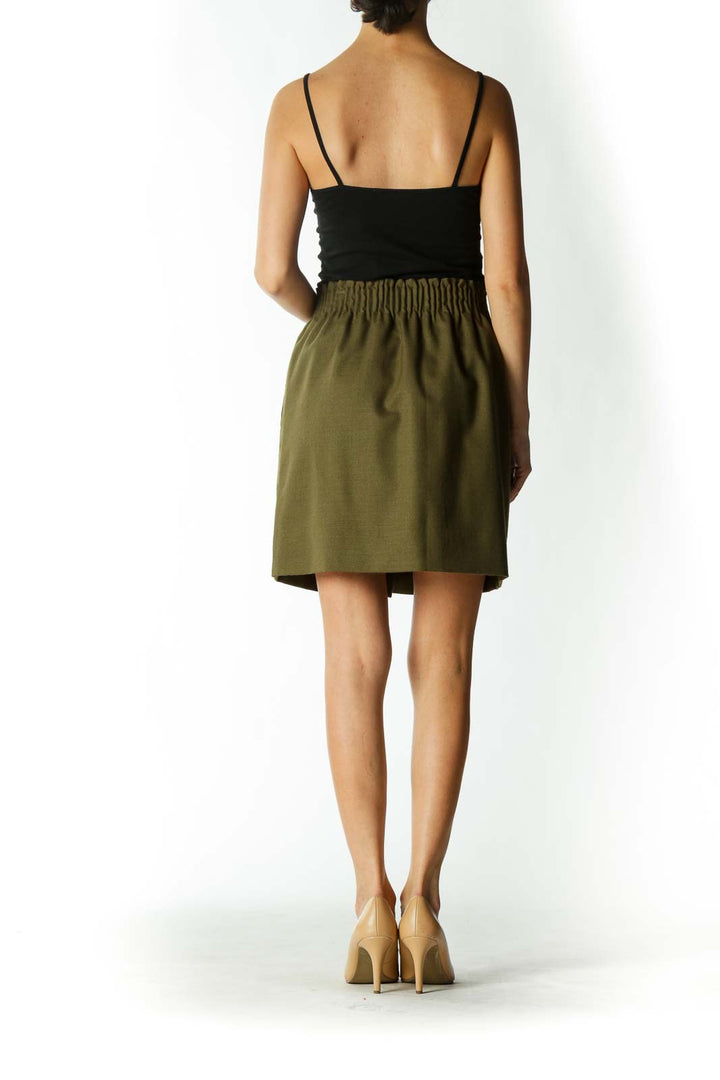 Green A-Line Mini Skirt