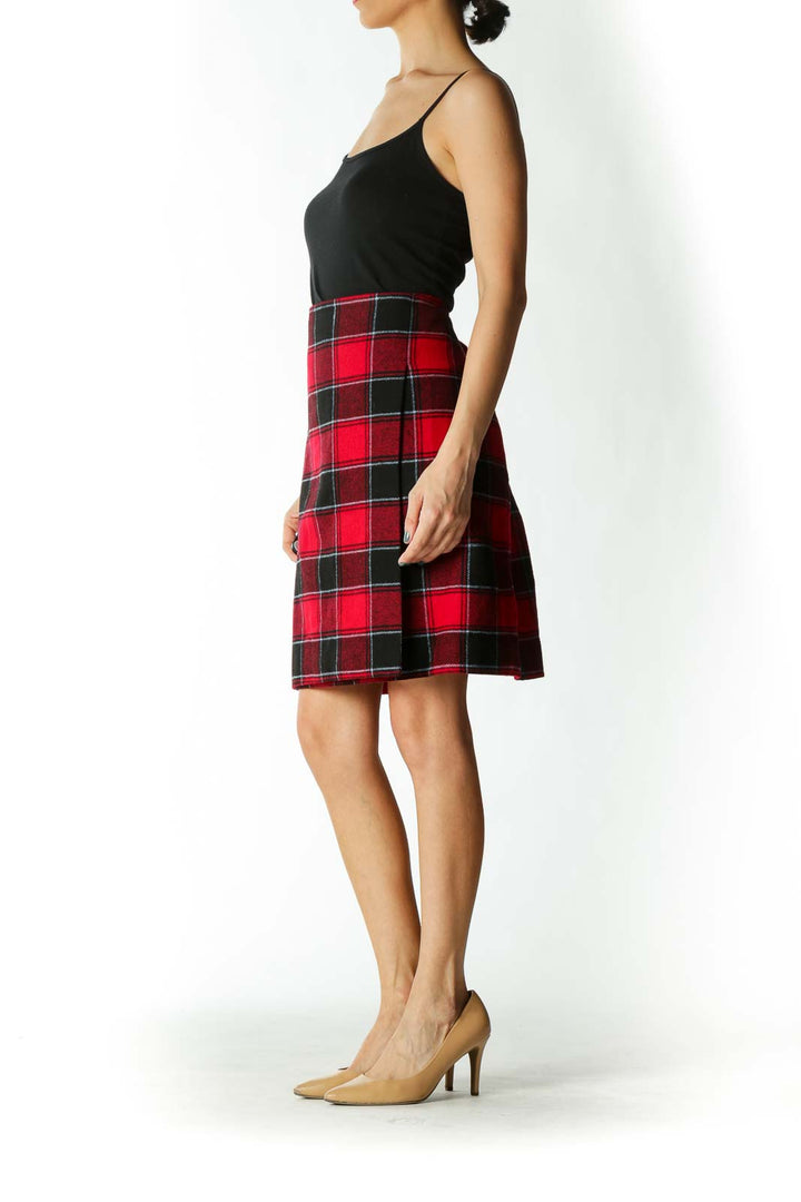 Red and Black Plaid Skirt