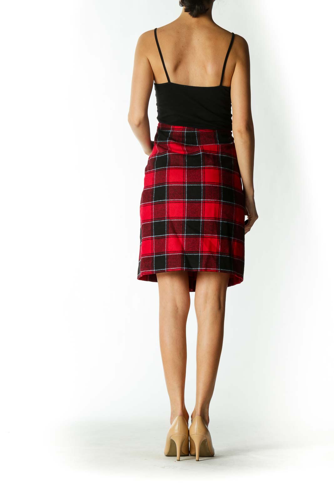 Red and Black Plaid Skirt