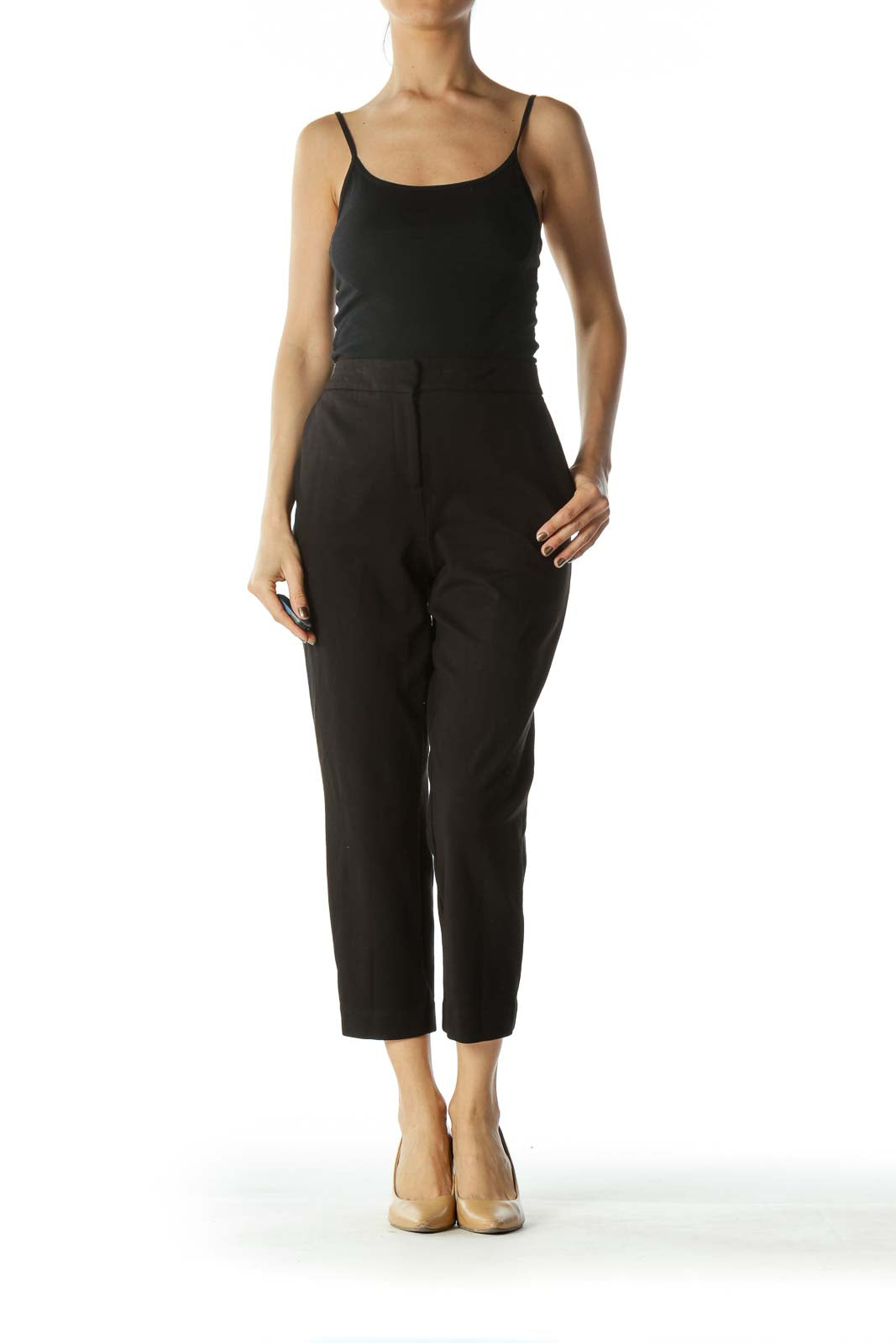 Black Slim-Fit Stretch Pants