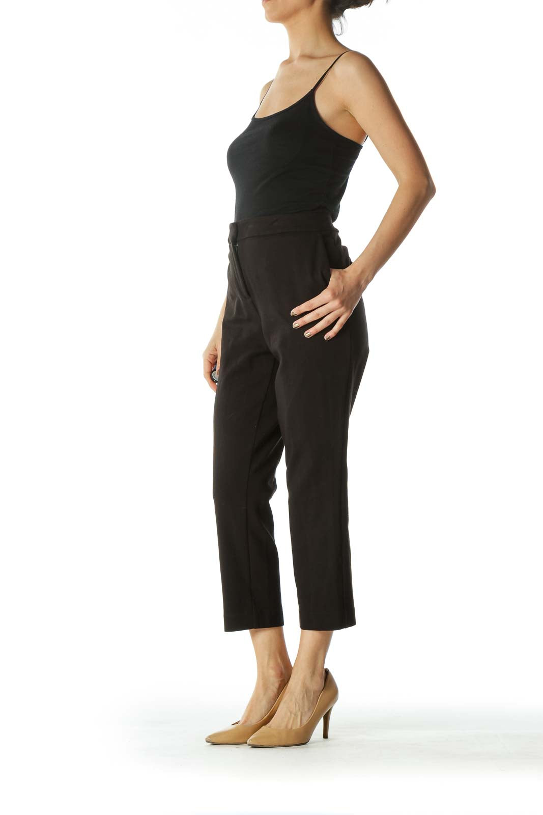 Black Slim-Fit Stretch Pants