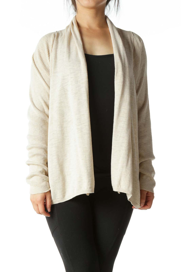 Beige Open Cardigan