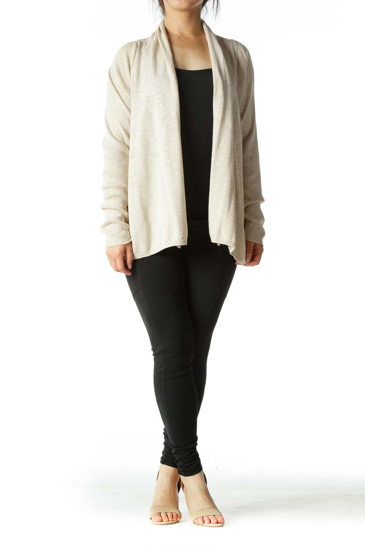 Beige Open Cardigan