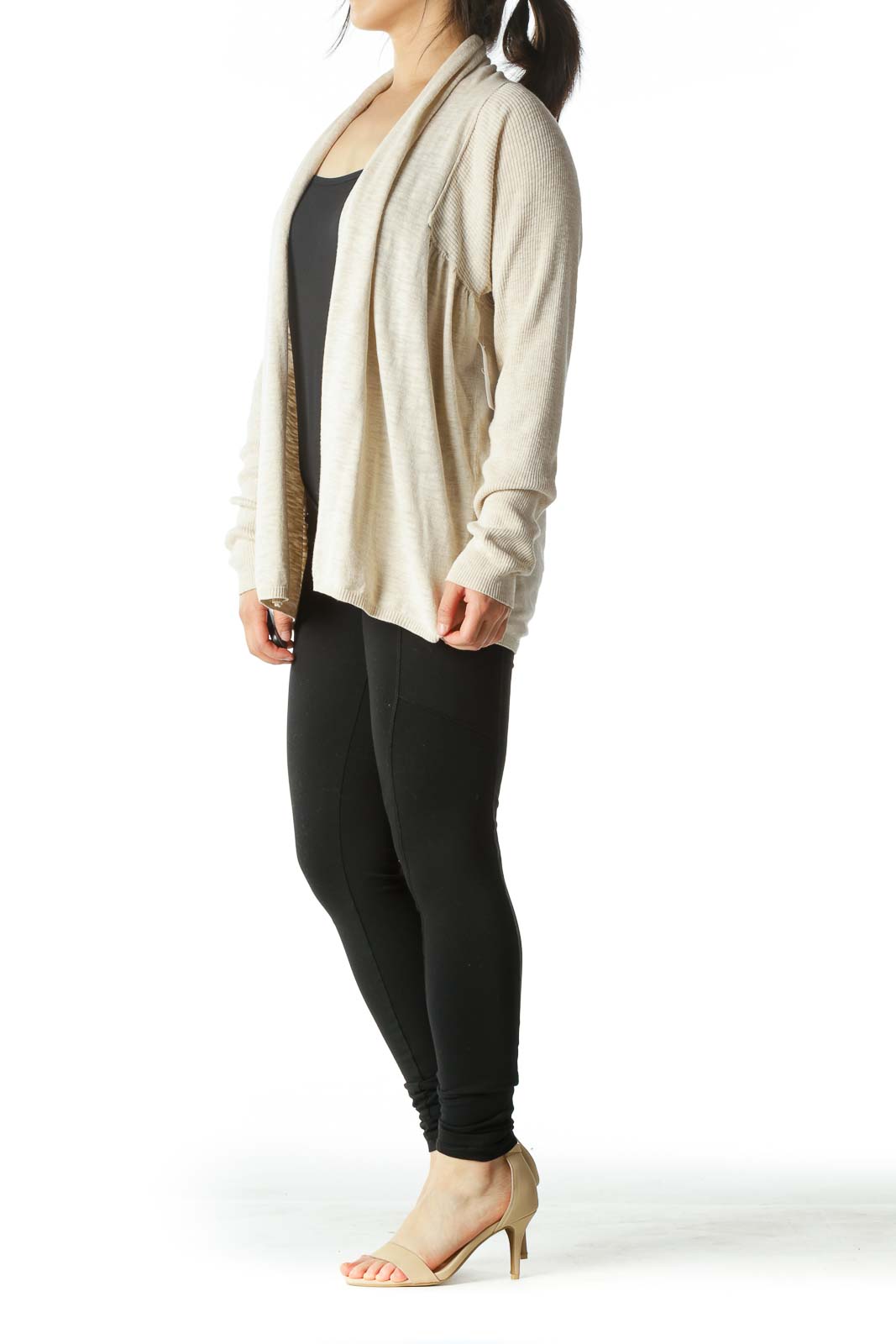 Beige Open Cardigan