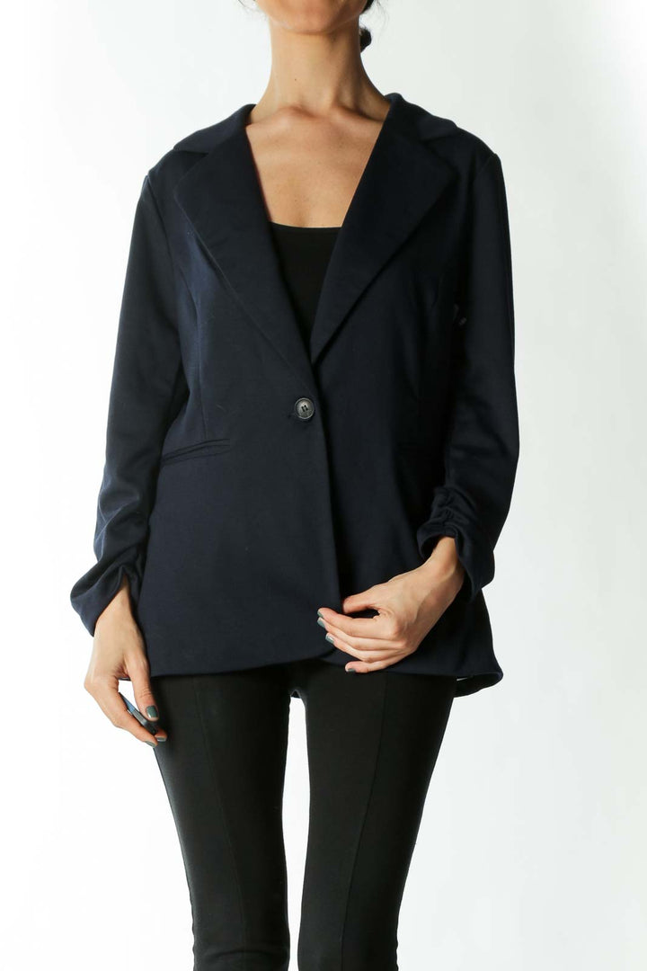 Navy Buttoned Blazer