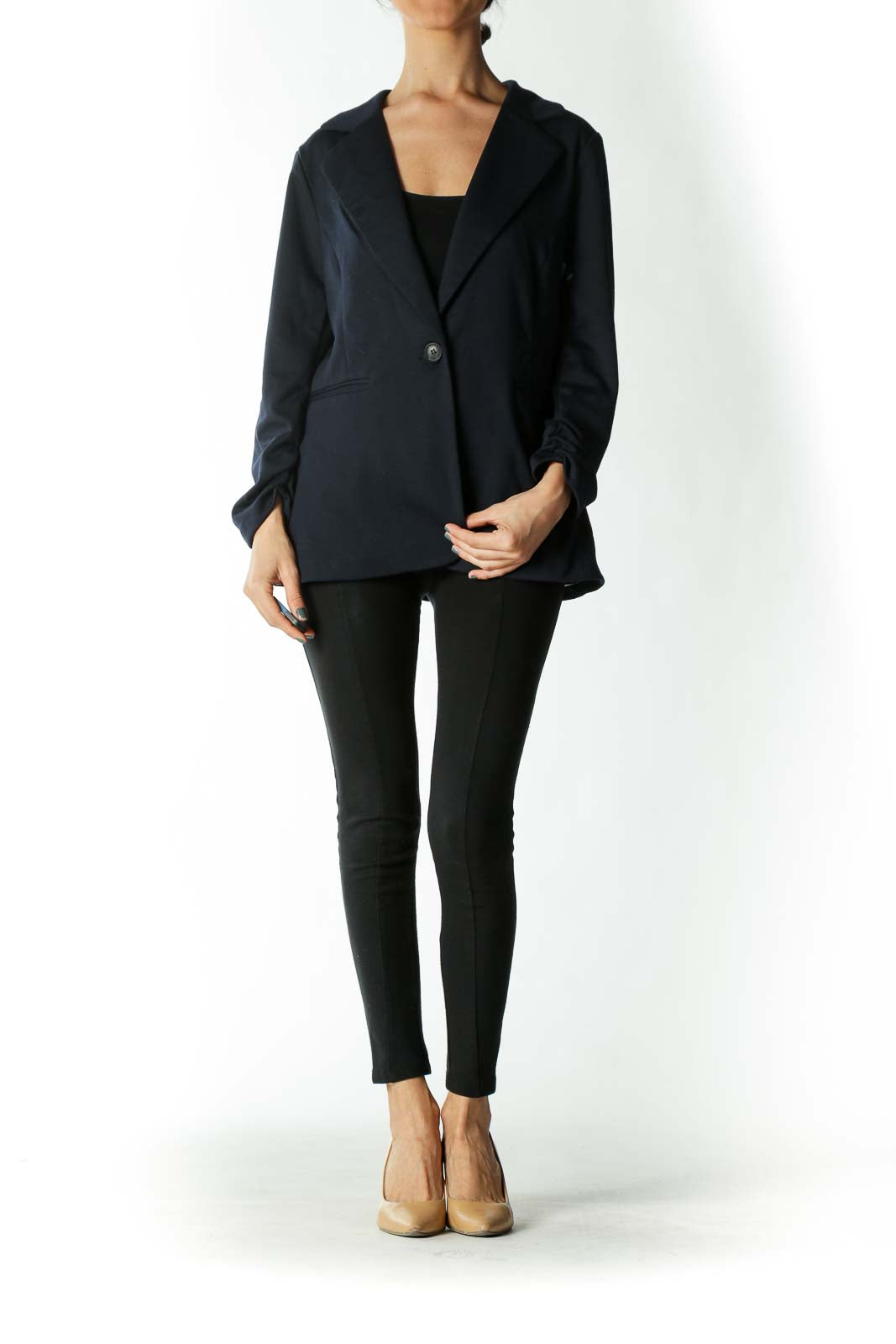 Navy Buttoned Blazer