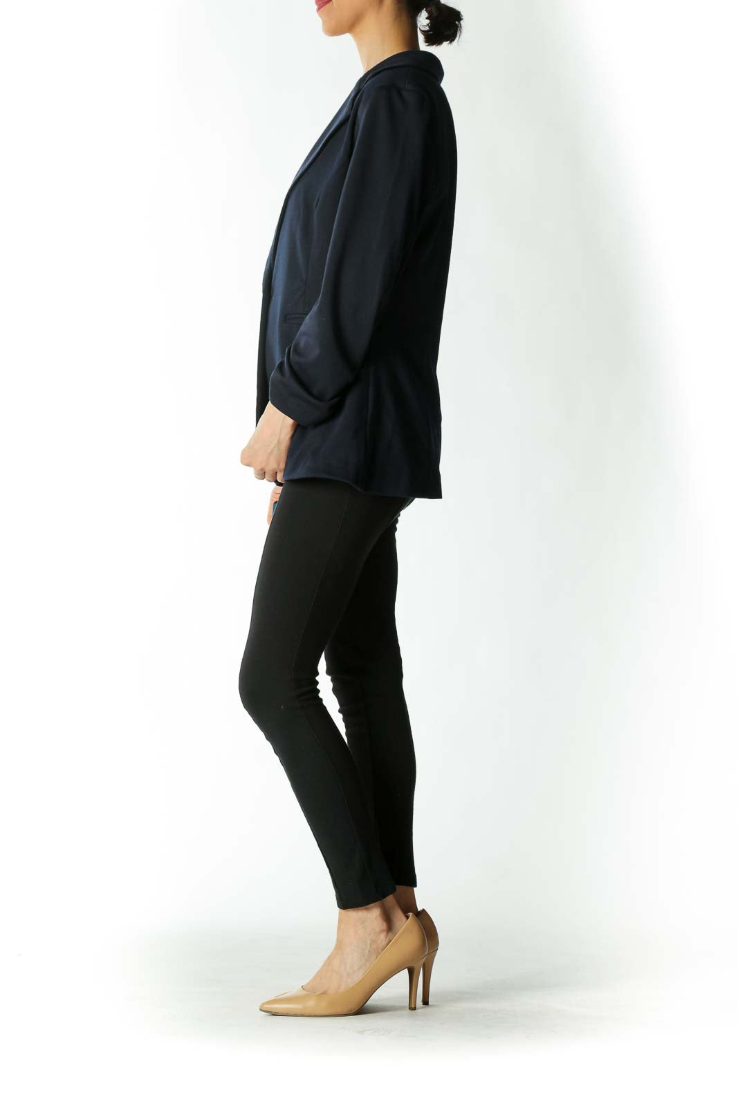 Navy Buttoned Blazer