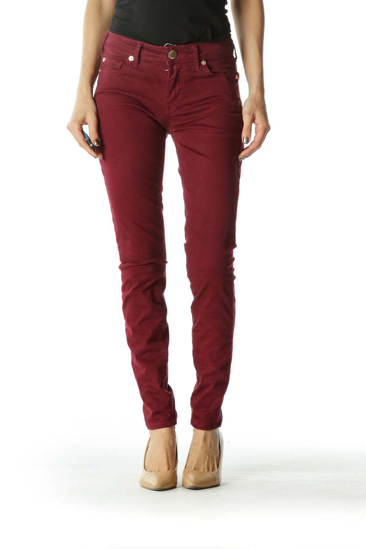 Crimson Red Skinny Pants