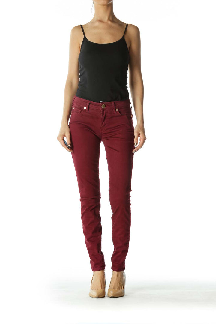 Crimson Red Skinny Pants