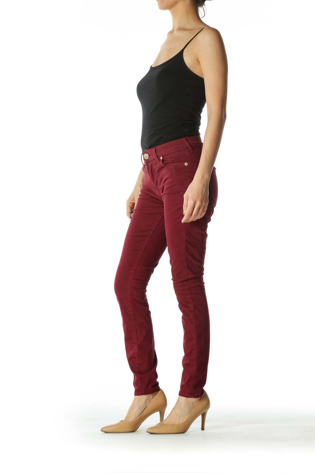 Crimson Red Skinny Pants