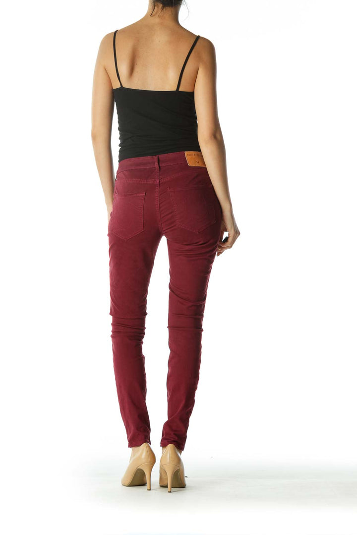 Crimson Red Skinny Pants