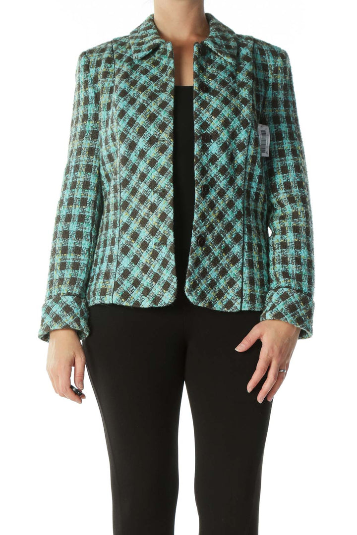 Green Brown Tweed Blazer