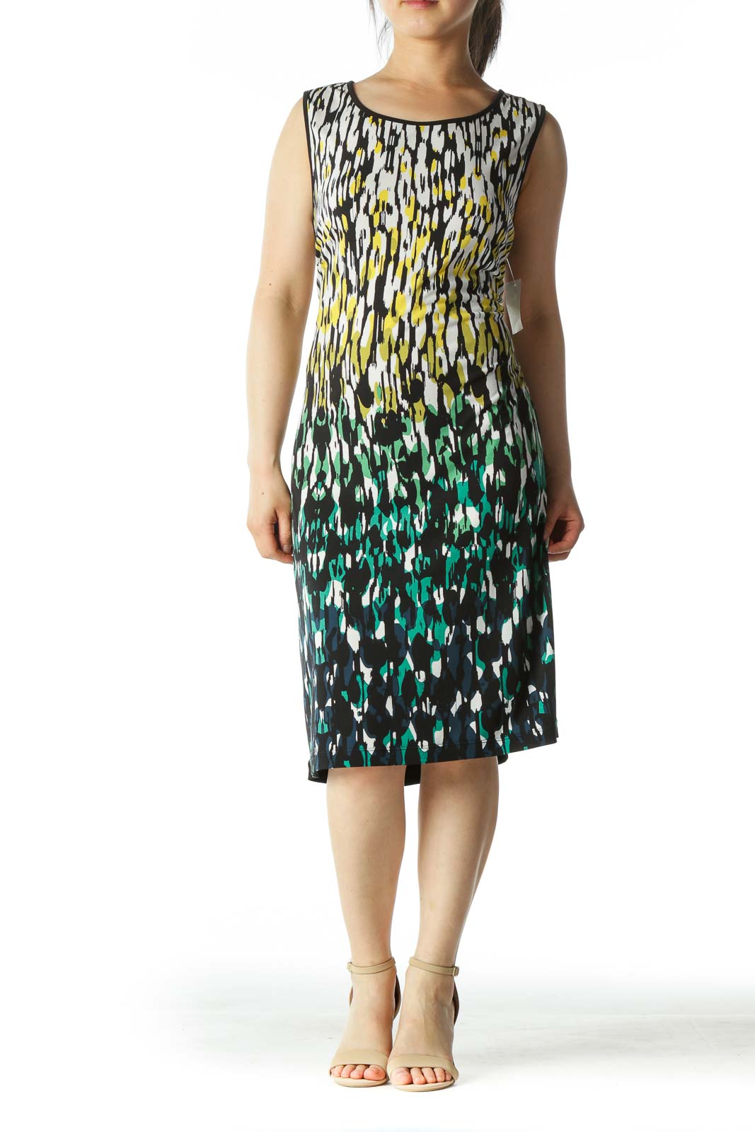 Black and Multicolor Patterned Dress